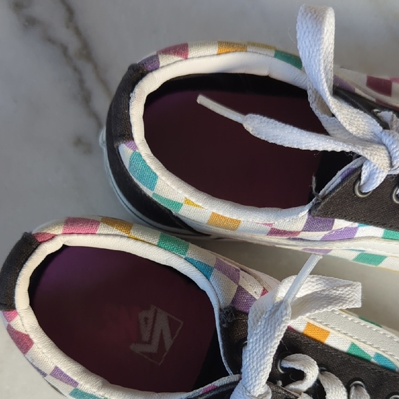 Vans Multicolor Checkered Lace-Up Sneakers Size 3 (Kids) - Picture 7 of 9